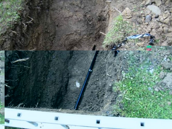 Die Baugrube ist 2m tief 1,50breit und 3m lang, war eine Punktlandung, lekage sofort gefunden.<br />Mit Wasser ist das immer so eine sache, viel auf weil ich beim Mähen immer nasse Räder hatte.